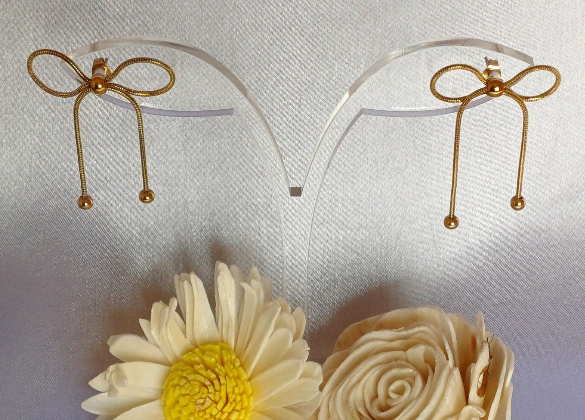 Golden Bow Earrings Thea