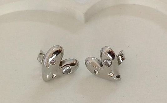 Silver Heart AD Stud