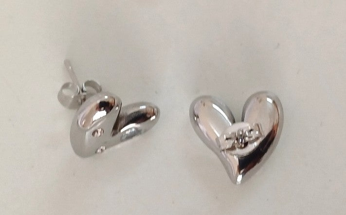 Silver Heart AD Stud